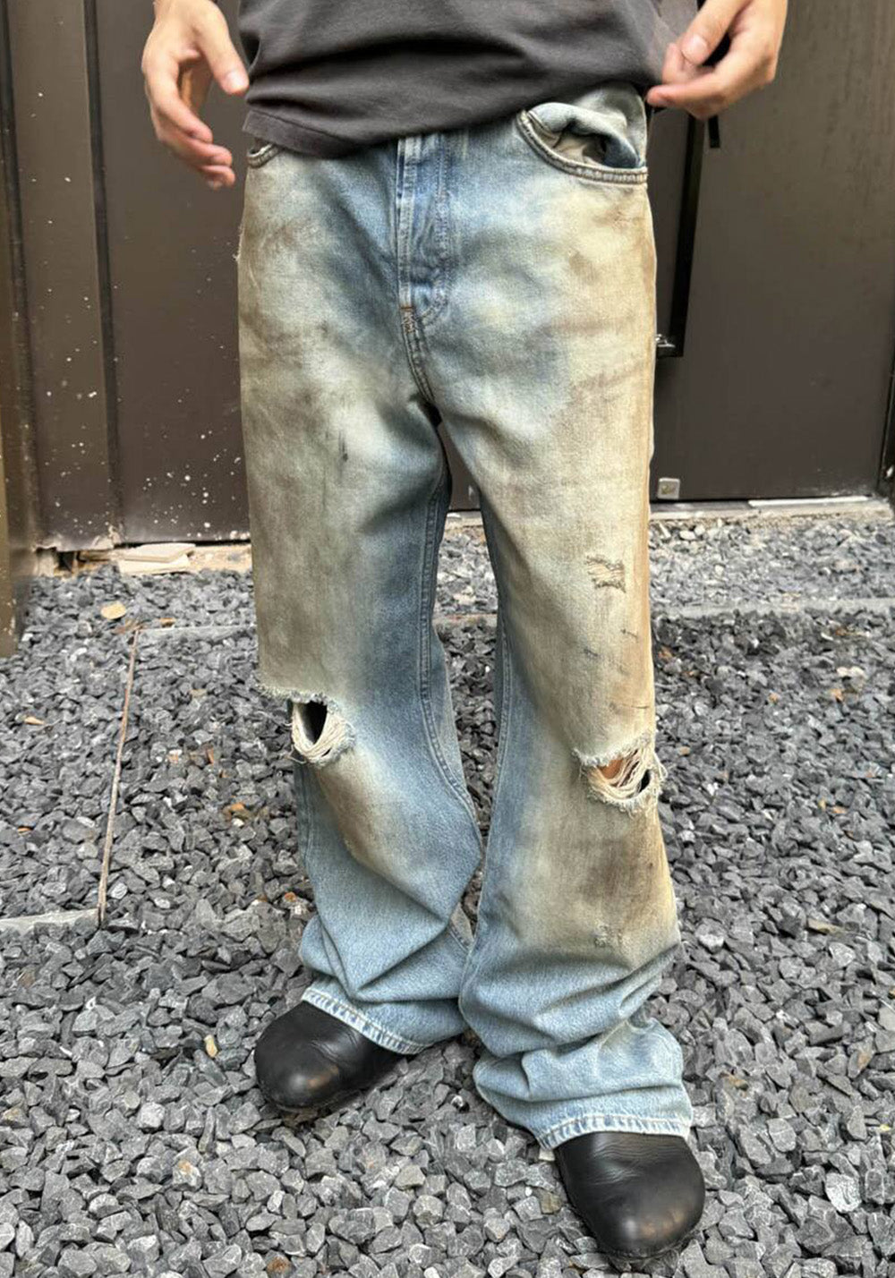 HAONANHUANG丨2021M Rework Dyed Flare Jeans - PSYLOS 1, HAONANHUANG丨2021M Rework Dyed Flare Jeans, Jeans, HAONANHUANG, PSYLOS 1